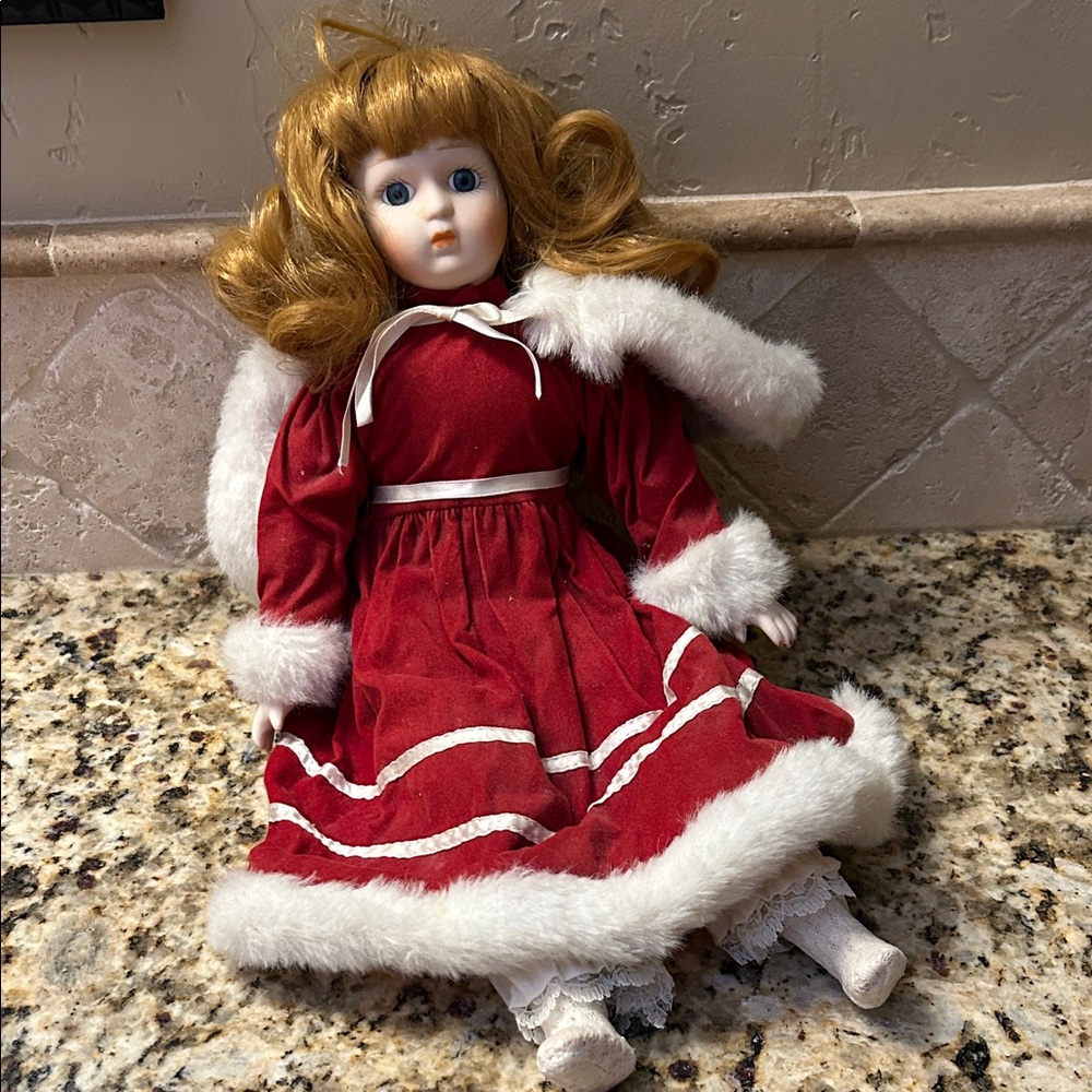 Vintage Heritage Collection Classic Red & White Doll with Curly Hair